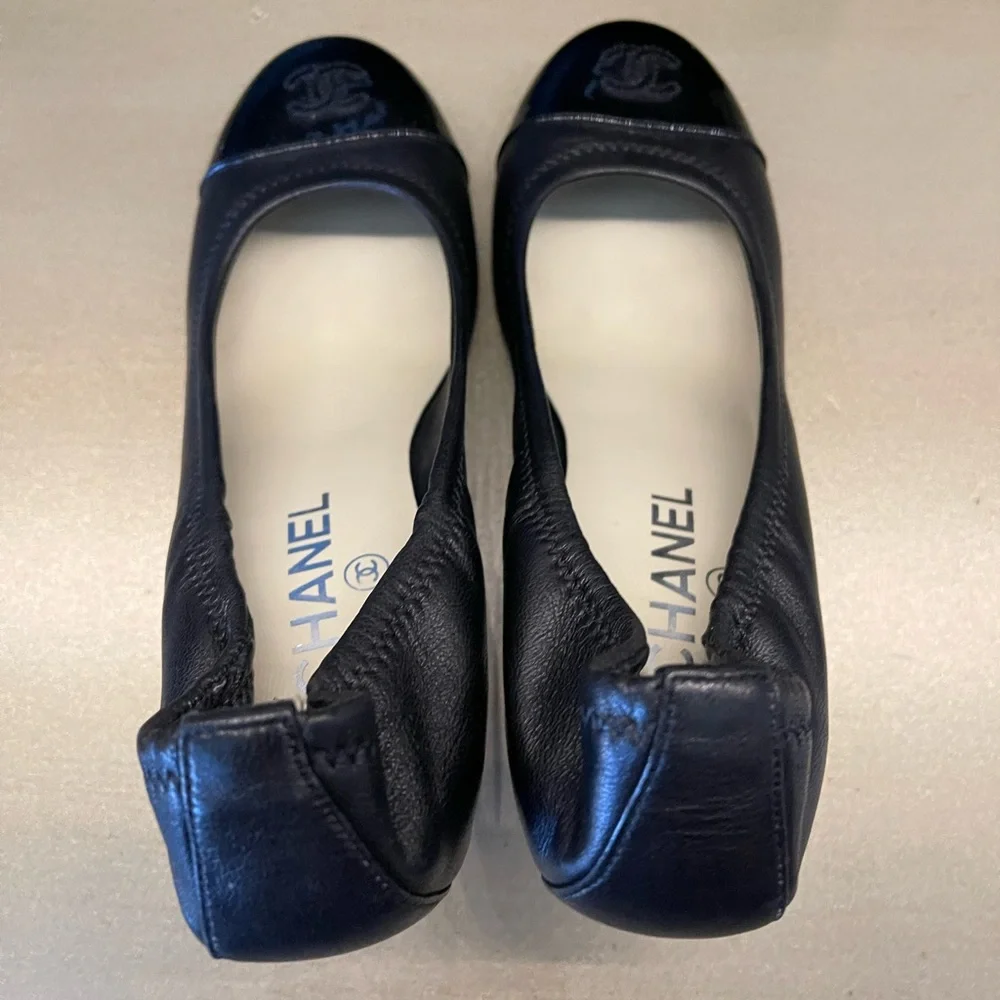 👠 Chanel Black Leather heels 👠 - Picture 3 of 7